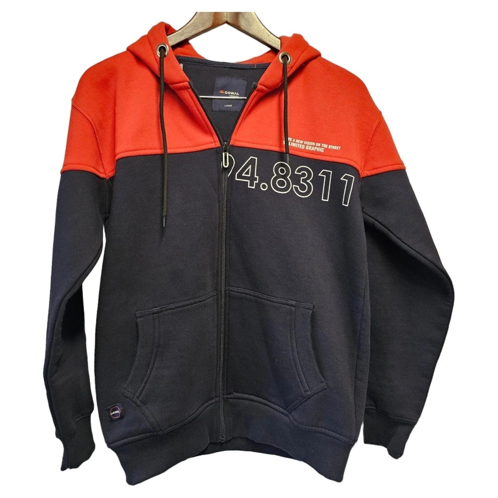 OSWAL ORIGINAL Sweatshirt Hoodie Large 4.3311‎ Red/Navy